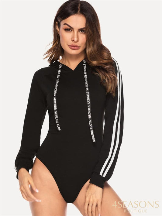 Bodysuit Women Sexy Slim Long Sleeve Bandage Body Feminino Hoodied Rompers Overalls Bodycon Jumpsuit