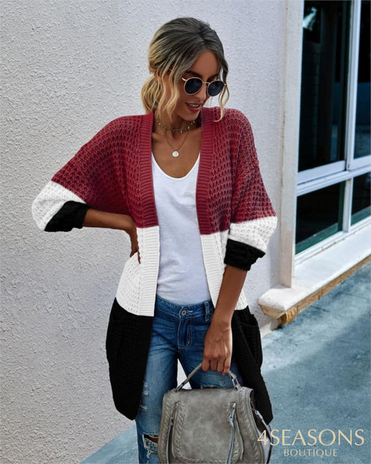 Cardigan Catalúnia Vermelho Listrado / P